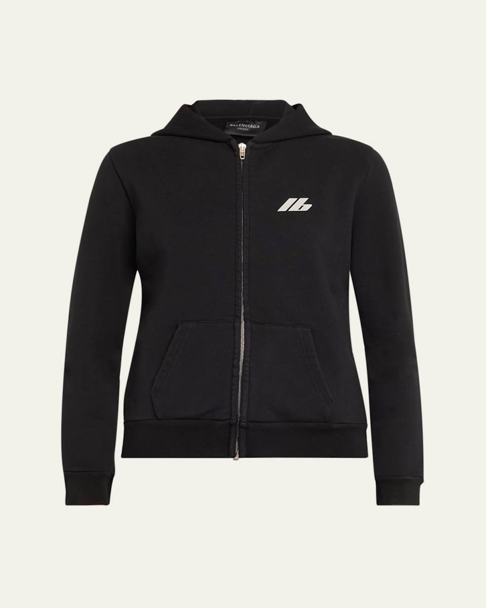 Small Logo Zip-Up Hooded Jacket